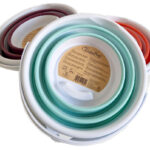 Linden Berg Opvouwbare emmer, rond, 10 liter, turquoise/wit