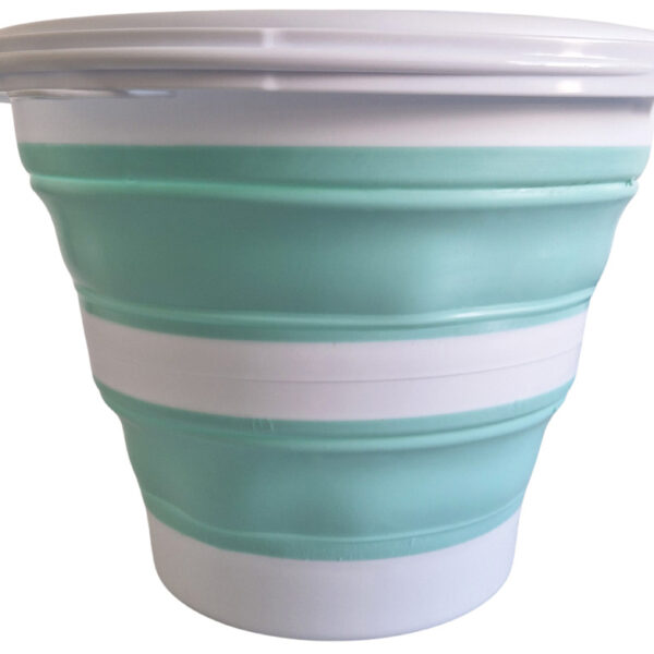 Linden Berg Opvouwbare emmer, rond, 10 liter, turquoise/wit
