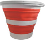 Linden Berg Emmer, opvouwbaar, rond, 10 liter, oranje/wit