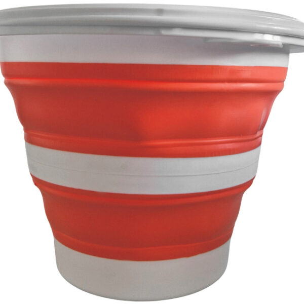 Linden Berg Emmer, opvouwbaar, rond, 10 liter, oranje/wit