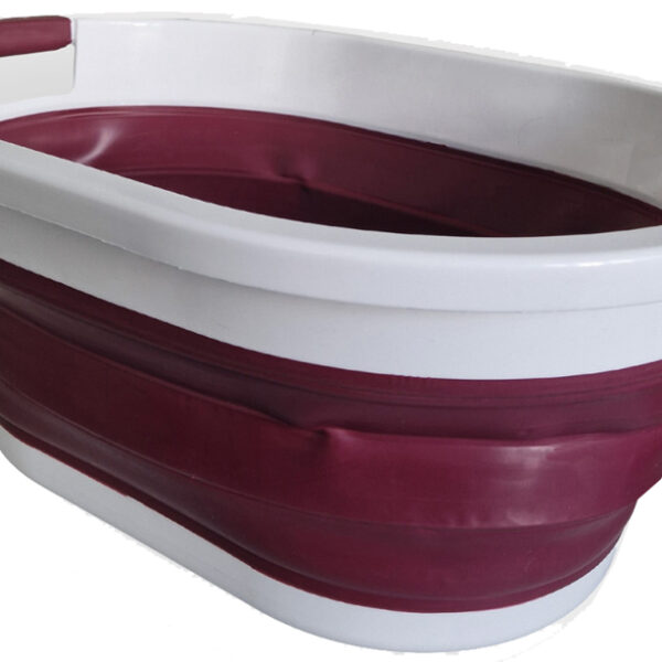 Linden Berg Wasmand, opvouwbaar, 36 liter, bordeauxrood/wit