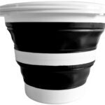 Linden Berg Emmer, opvouwbaar, rond, 10 liter, zwart/wit