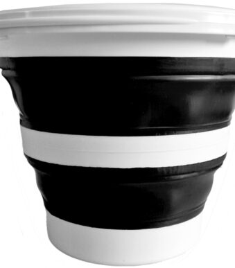Linden Berg Emmer, opvouwbaar, rond, 10 liter, zwart/wit