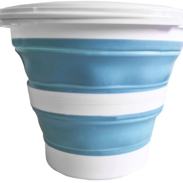 Linden Berg opvouwbare emmer, rond, 10 liter, blauw/wit