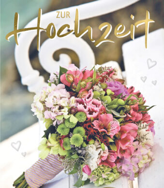 SUSY CARD Huwelijkskaart 'Bloemenboeket/Ringen