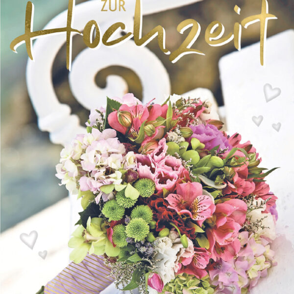 SUSY CARD Huwelijkskaart 'Bloemenboeket/Ringen