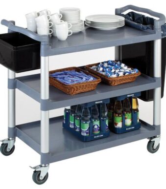 APS Serveer-/transportwagen READY, 3 etages, roestvrij staal/PP