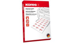 Kores universele etiketten, 70 x 41 mm, wit, 100 vel