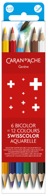 CARAN D'ACHE Aquarelkleurpotloden SWISSCOLOR BICOLOR