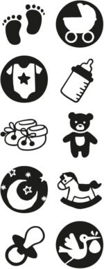 Stempel set 'KLEINE ENGEL' Baby, wit.