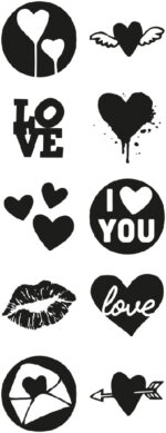 Stempelset 'LITTLE NIO' Liefde, wit