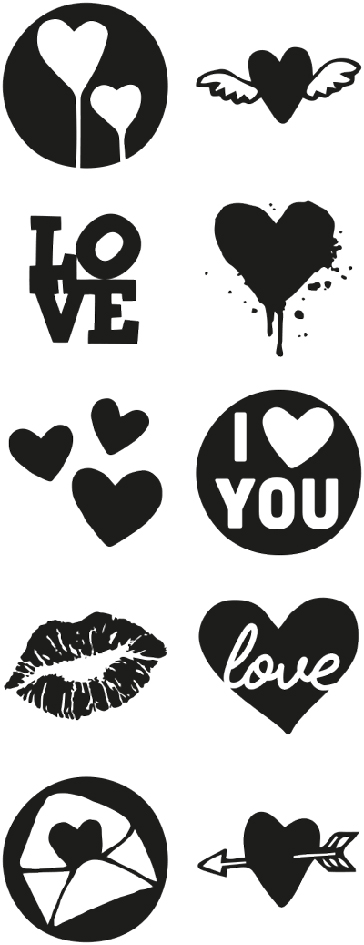 Stempelset 'LITTLE NIO' Liefde, wit Stempelset 'LITTLE NIO' Liefde, wit