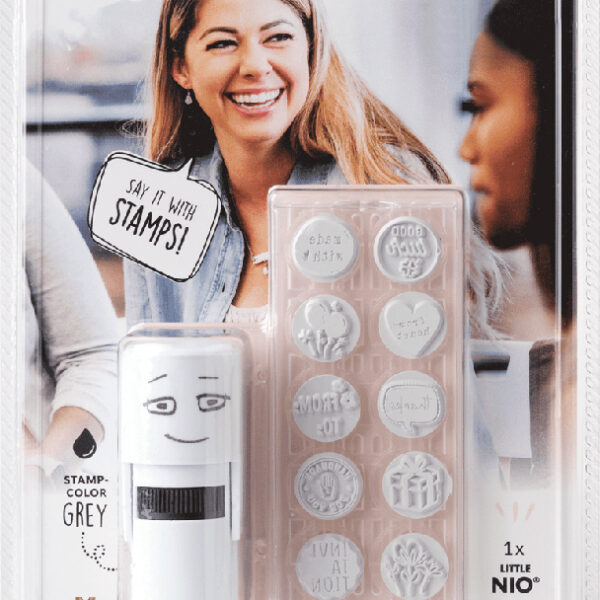 Stempeltje-set 'LITTLE NIO' Engels, wit