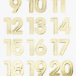 folia Adventkalender-stickers 'NUMBERS GOLD
