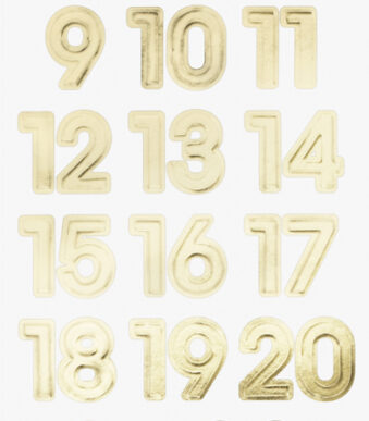 folia Adventkalender-stickers 'NUMBERS GOLD