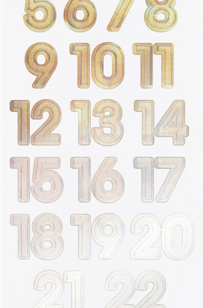 folia Adventskalender-stickers 'NUMBERS IRIDESCENT