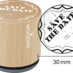 Motief stempel 'Bewaar de datum' houtlook