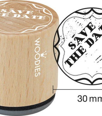 Motief stempel 'Bewaar de datum' houtlook