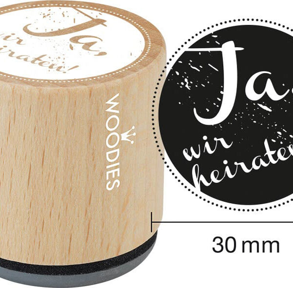 Motivatiestempel Woodies 'Ja, wij trouwen'