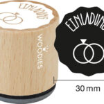 Houtmotief stempel 'Uitnodiging'