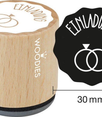 Houtmotief stempel 'Uitnodiging'