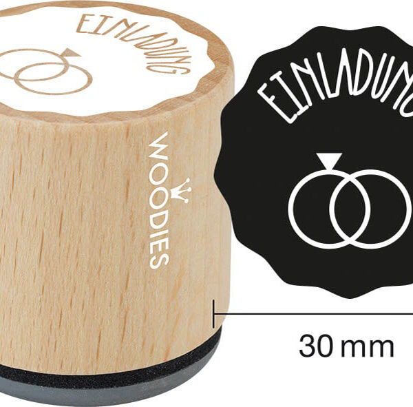 Houtmotief stempel 'Uitnodiging'