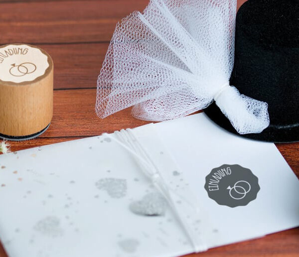 Houtmotief stempel 'Uitnodiging'