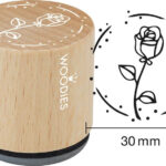Decoratieve stempel 'Roos' uit de Woodies-collectie
