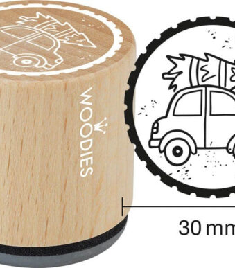 COLOP Woodies stempel 'Auto met kerstboom