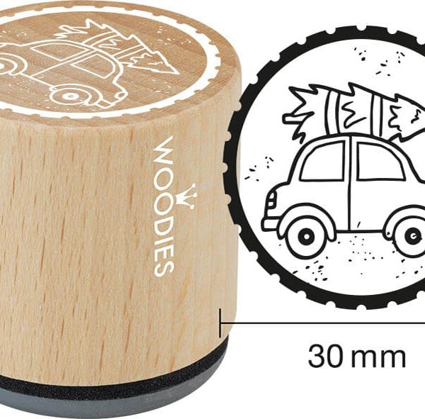 COLOP Woodies stempel 'Auto met kerstboom