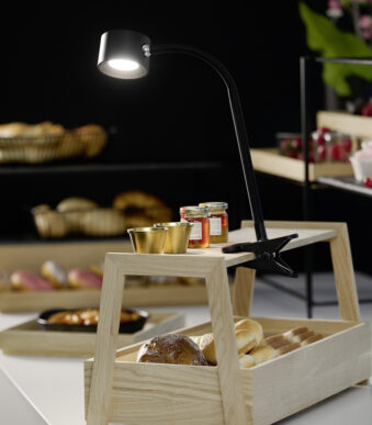 APS Tafelklem met flexibele arm VALUMO, zwart