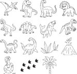 HEYDA Stempelset 'Dinosaurus', Transparante ronde doos