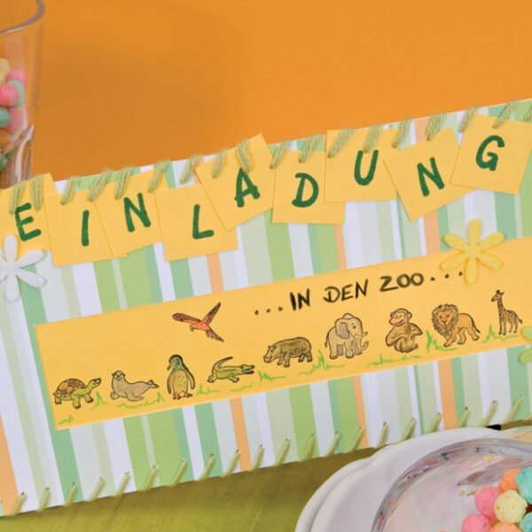 Stempels met dierenafbeeldingen in transparante doos.