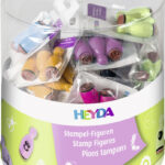 HEYDA Mini stempelset 'Spring' in transparante ronde doos