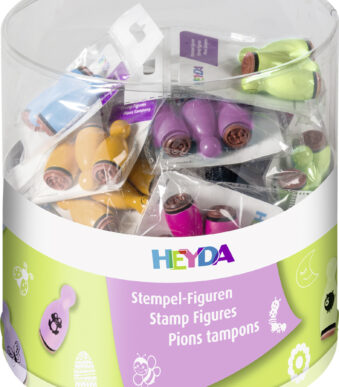 HEYDA Mini stempelset 'Spring' in transparante ronde doos