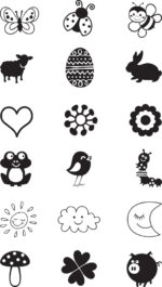 HEYDA Mini stempelset 'Spring' in transparante ronde doos