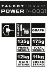 TALBOT torro squashracket Power 4000, zwart / oranje