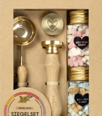 Folia Zegelset PASTEL LOVE, inclusief houten handvat