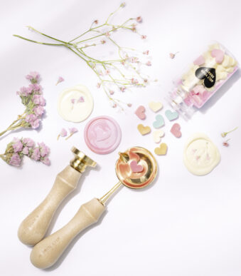 Folia Zegelset PASTEL LOVE, inclusief houten handvat