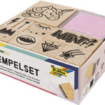 Stempelpakket 'Eenhoorn', houten motiefstempels, 12 stuks