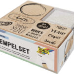 Houten letteringstempel set, 12 stuks