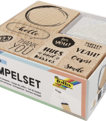 Houten letteringstempel set, 12 stuks