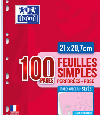 Ringbandvulling Oxford, gelinieerd, roze, 80 gram