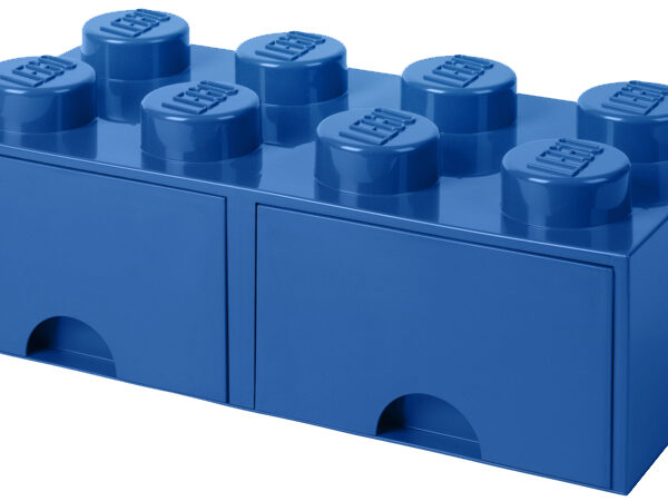 LEGO Opbergbox Storage Brick Drawer 8 met 2 lades, blauw