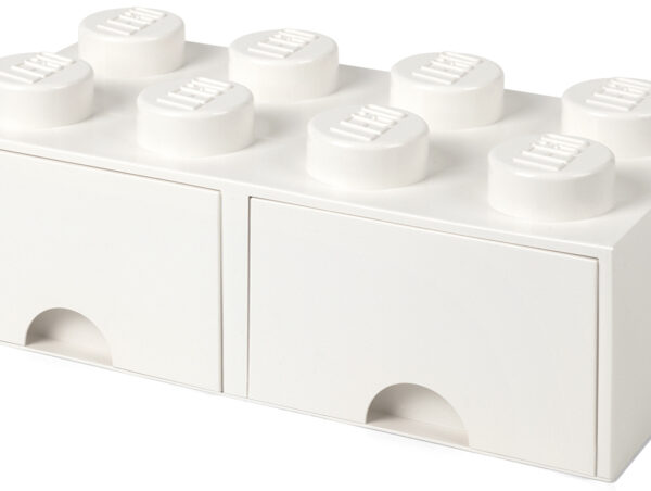 LEGO Opbergdoos Storage Brick Drawer 8 met 2 lades, wit