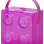 LEGO Broodtrommel met draaggreep, transparant paars