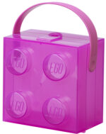 LEGO Broodtrommel met draaggreep, transparant paars