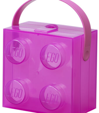 LEGO Broodtrommel met draaggreep, transparant paars