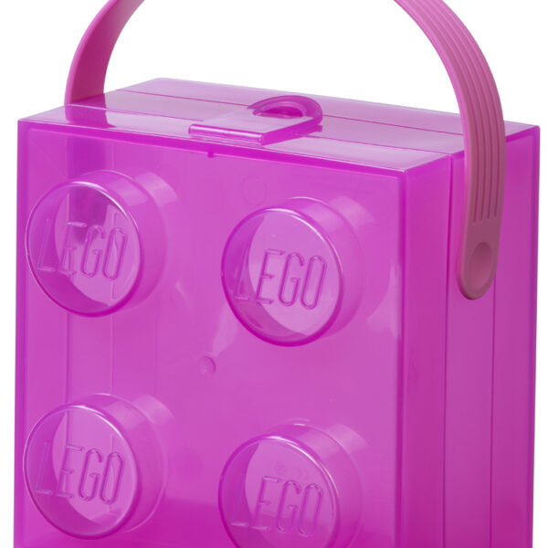 LEGO Broodtrommel met draaggreep, transparant paars