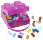 LEGO Broodtrommel met draaggreep, transparant paars